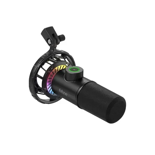 FIFINE K658 USB Dynamic Cardioid Podcast Microphone With A Live Monitoring, Gain Control, Mute Button