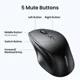 UGREEN Wireless Mouse Bluetooth 5.0 Ergonomic 4000 DPI 6 Mute Buttons For MacBook, Tablet, Laptop, PC - 2.4G Mice Mouse