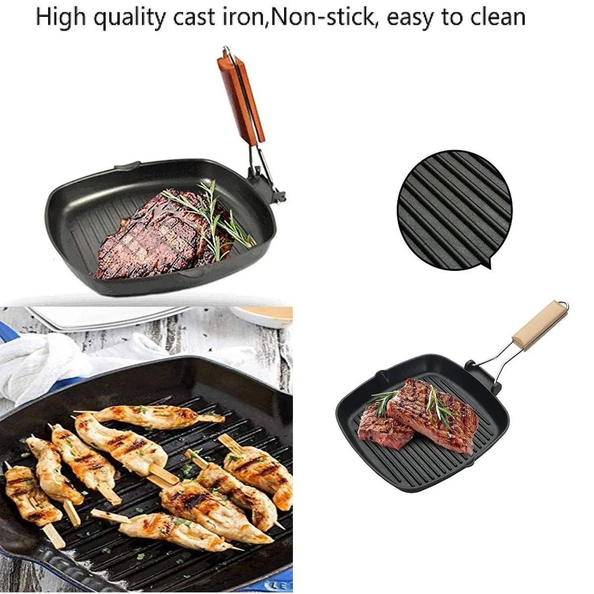 Non-Stick Square Grill Pan 24 CM