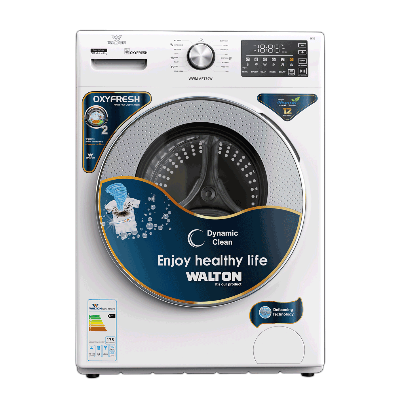 Walton WWM-AFT80W 8KG Front Load Washing Machine