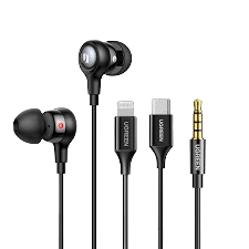 UGREEN Aux Earbuds Earphones 3.5mm Handsfree Wired Headphones Volume Control Noise Isolating Stereo Sound with Microphone For Android MP3 MP4 Pad