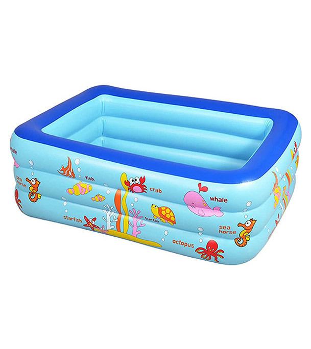Inflatable Swimming Pool Adults & Kids Baby Pool Bathing Tub Outdoor Indoor 120 Cmx 85cmx35cm With Electric Pumper