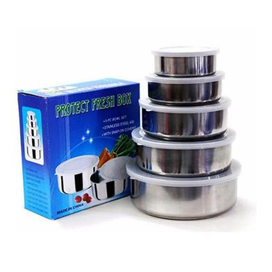 Stainless Steel Food Container Storage Box With Cover 5 In 1 Set