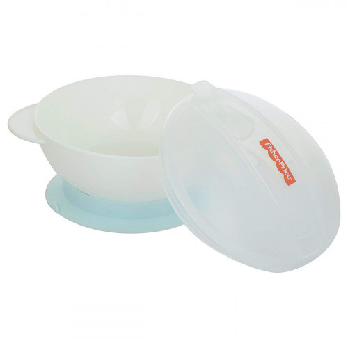 Fisher-Price Non-Slip Suction Bowl with Snap-in Spoon, Blue