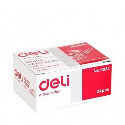 Deli Round Paper Clips 24 pcs