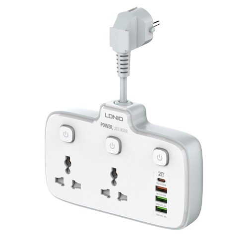 LDNIO SC2413 PD & QC3.0 2 Universal Outlets Power Socket