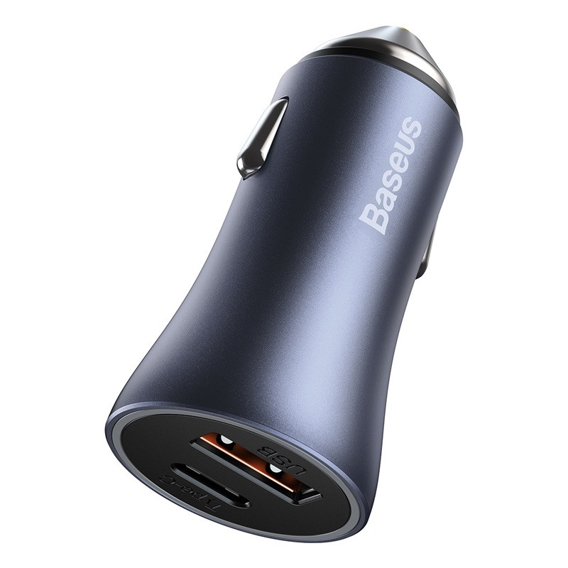 Baseus Car Charger 40W Golden Contactor Pro Dual Fast Charger 1x Usb 1X Type- C Dark Gray -CGJP020013