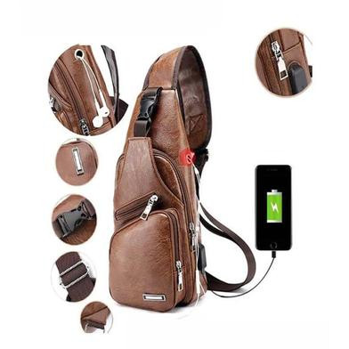 Men‘s Outdoor Leather Shoulder Chest Sling Bag