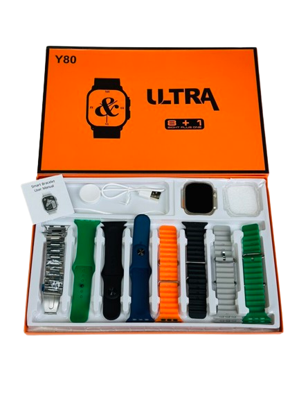 Y80 Ultra Smartwatch With 8 Strap