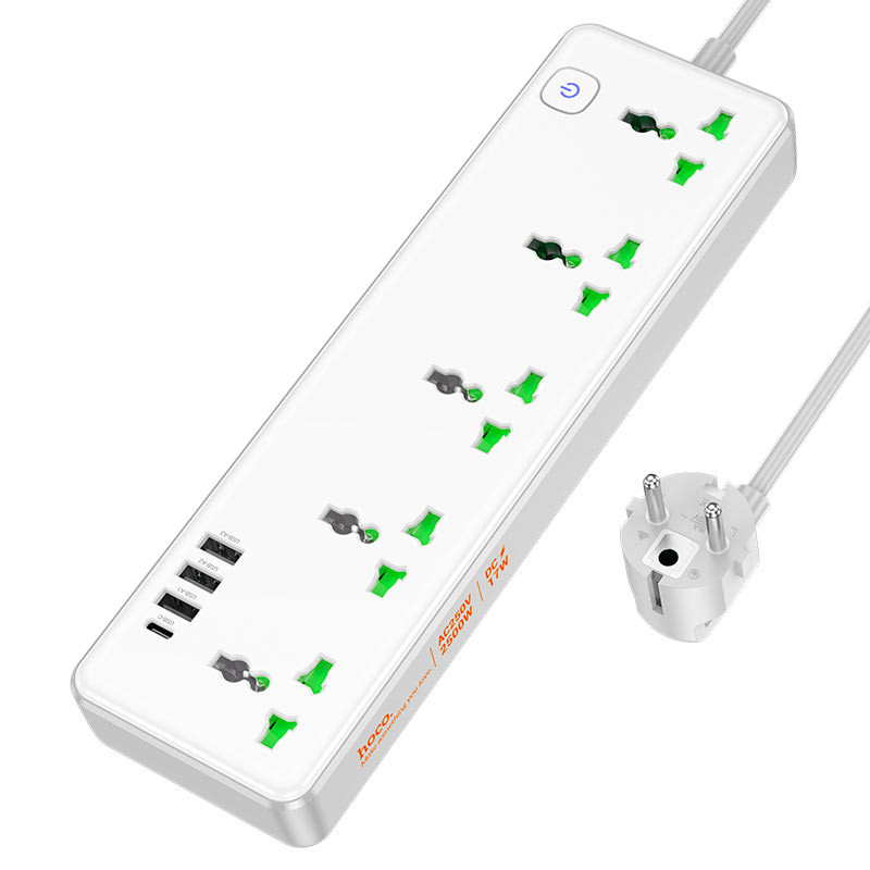 HOCO AC13A Talento 5-Position Socket (1C3A) (EU) – White Color