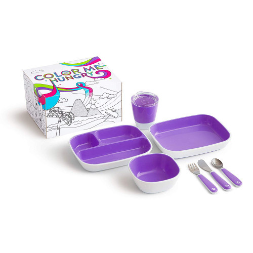Munchkin Color Me Hungry Splash Toddler Dining Set - Purple