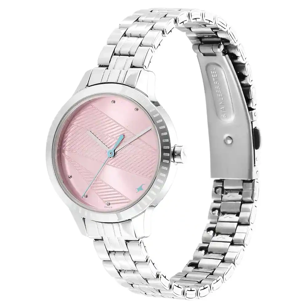 Fastrack 6267SM02 Stunners 3.0 Pink Dial Metal Strap Women's Watch
