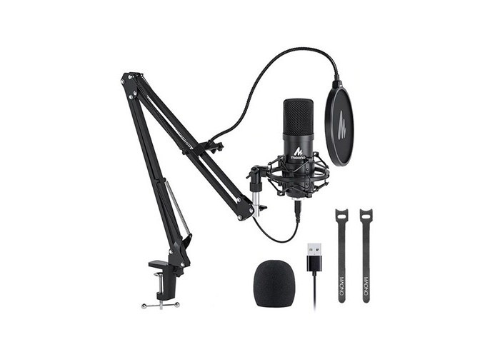 Maono AU-A04 Podcast Microphone Boom Arm Bundle Plug And Play