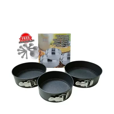 Round Shape Cake Mould (Free Measuring Set) 3 pcs