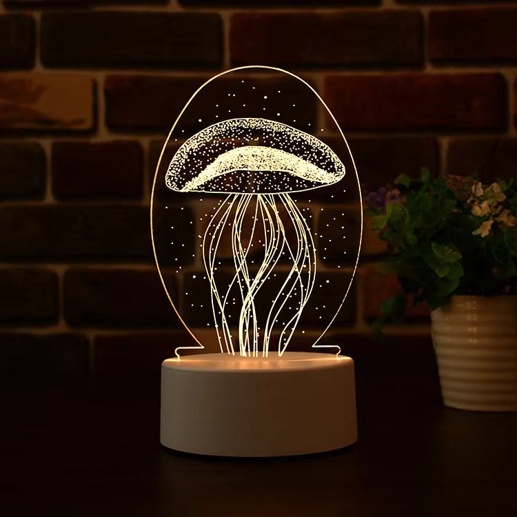 GearUP Acrylic Multicolor Night Lamp (Jelly Fish)