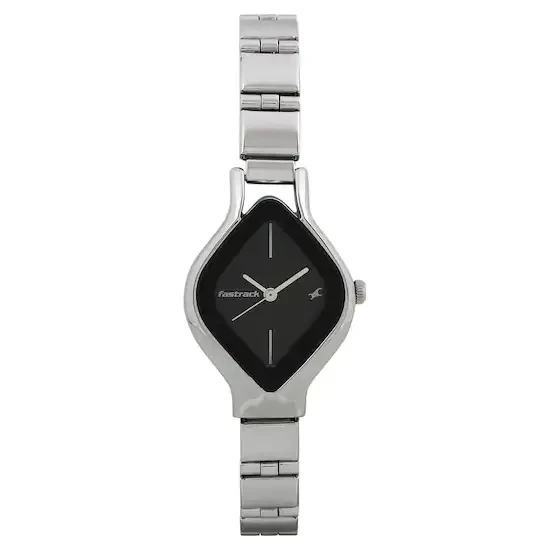 FASTRACK NM6109SM02 Black Dial Silver Stainless Steel Strap Women’s Watch