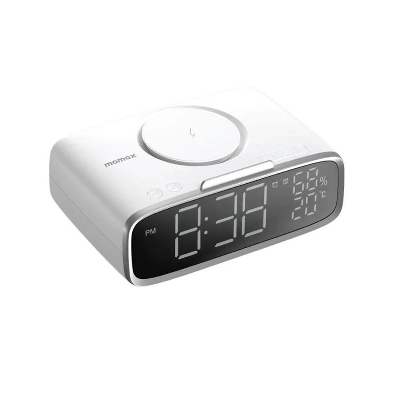 Momax Q.Clock 5 Wireless Charging Digital Clock – White