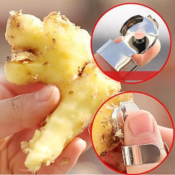 2pcs Practical Stainless Steel Kitchen Gadget Garlic Ginger Cutter Peeler Tools Encounter