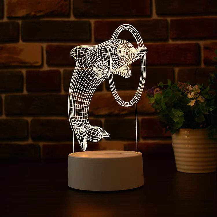 GearUP Acrylic Multicolor Night Lamp(Dolphin)