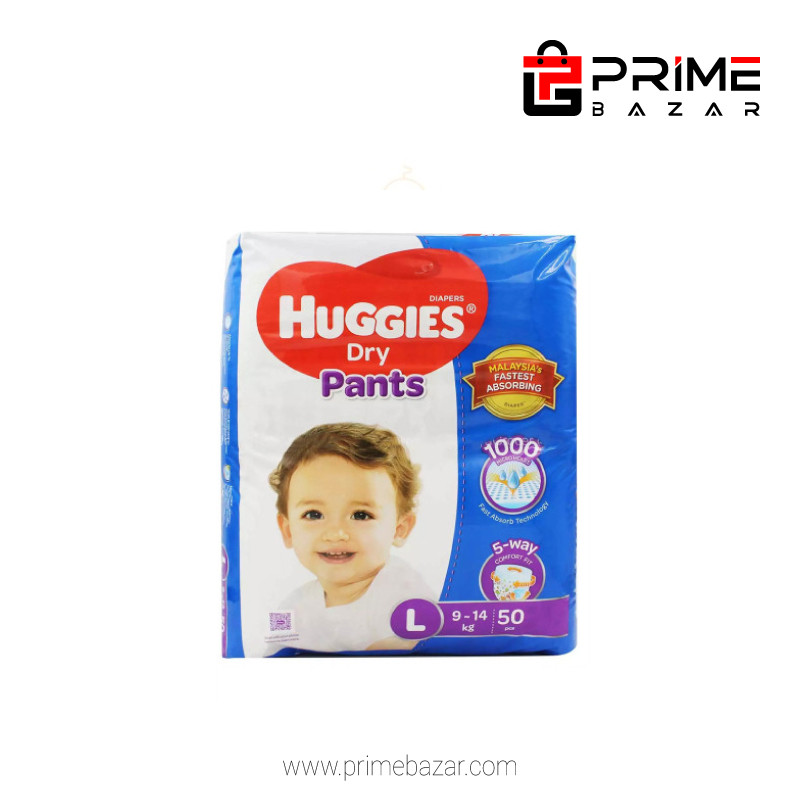 Huggies Dry Large Pant Diaper 9-14Kg - 50 Pcs (Malaysia)