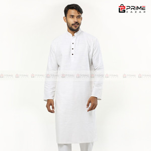 White Color Formal Fashionable Khadi Cotton Panjabi For Men