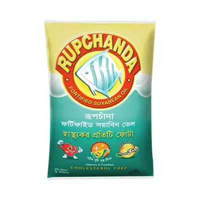 Rupchanda Fortified Soyabean Oil (poly) 1 ltr