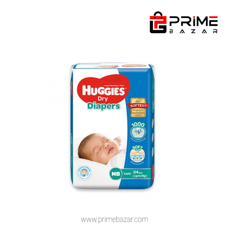 Huggies Newborn Belt Diaper 0-5 Kg - 64 Pcs (Malaysia)