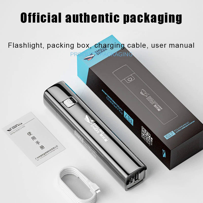 2 IN 1 400LM Mini Torch Power Bank Ultra Bright Tactical LED Flashlight Outdoor Lighting 3 Modes With USB Charging Cable