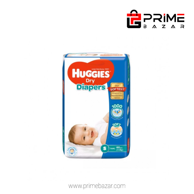 Huggies Small Belt Diaper 4-8Kg - 60 Pcs (Malaysia)