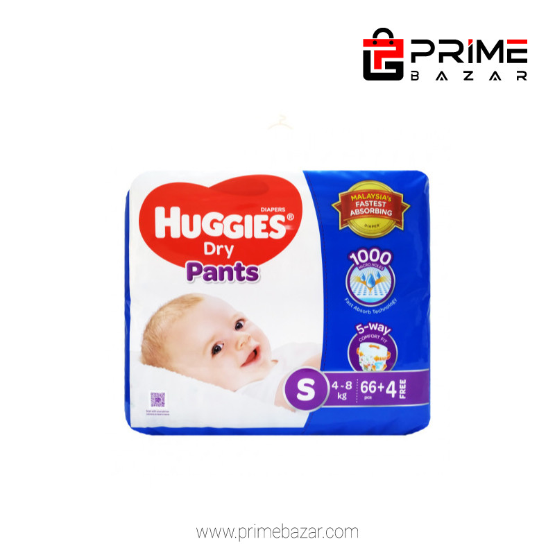 Huggies Dry Small Pant Diaper 4-8Kg - 70 Pcs (Malaysia)