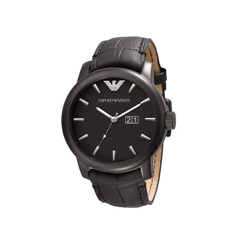 Emporio Armani AR0496 Classic Black Leather Quartz Men's Watch