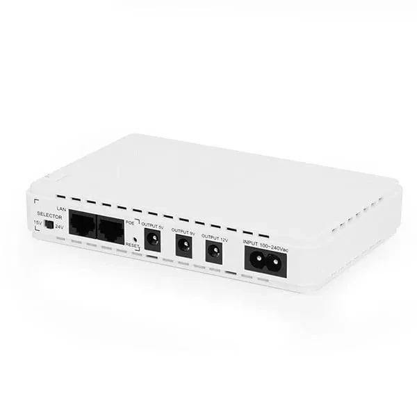SKE 432P mini UPS for Router, ONU, Camera – 25 Watt 5v 9v 12v & PoE support 15/24v
